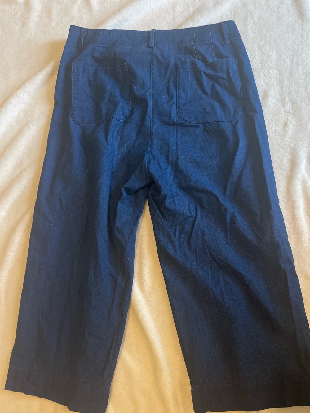 Talbots Wide-Leg Crop Pants in Deep Blue - Picture 2 of 4
